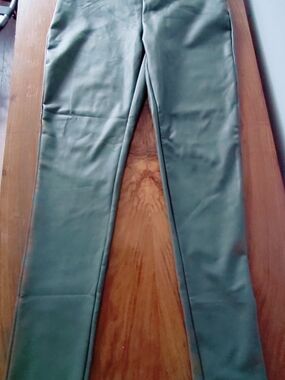 Fashion Nova Olive Green Faux Leather Leggings